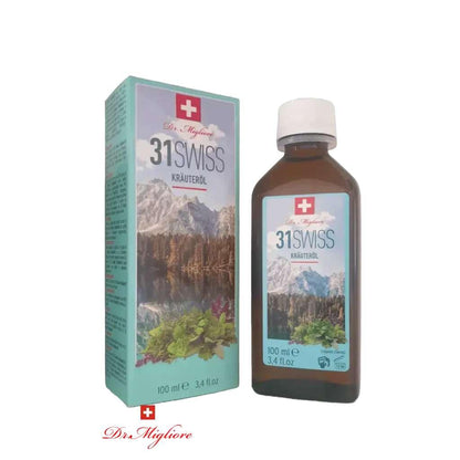 31 SWISS Kräuteröl | Olio Puro distillato di 31 erbe officinali | 100ML Dr.Migliore.com