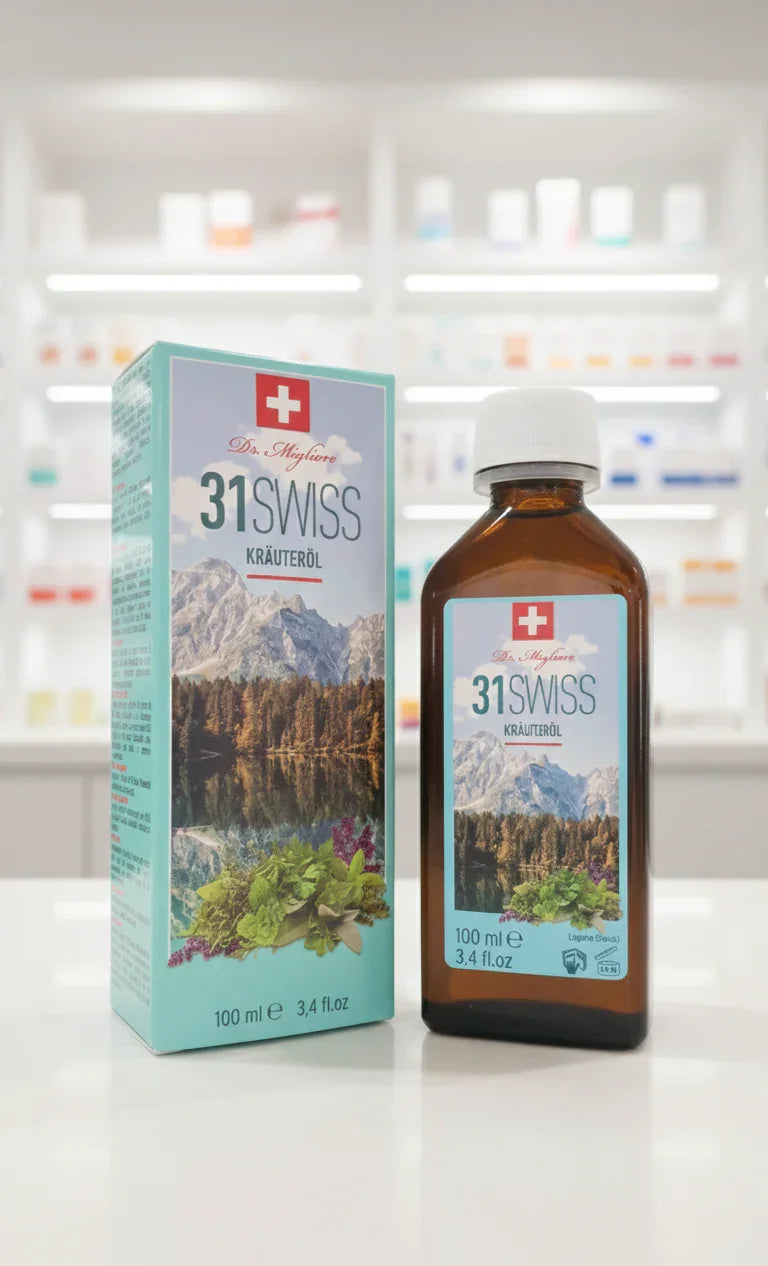 31 Swiss – Olio Svizzero Naturale alle 31 Erbe Officinali 100ml | Qualità Svizzera - Dr.Migliore.com