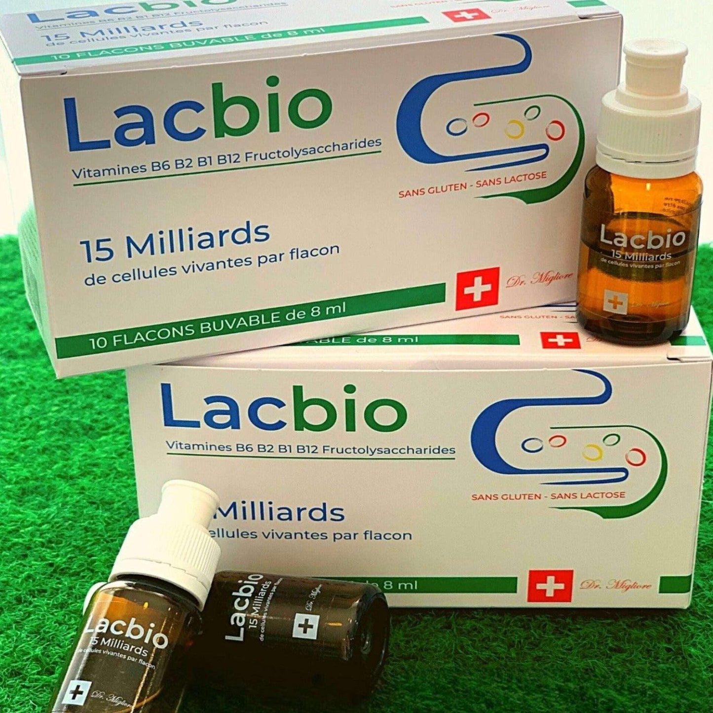 Lacbio 15 Miliardi di Fermenti Lattici Vivi con Vitamine B6, B2, B1 e B12 - Un Integratore per la Salute Intestinale Dr.Migliore.com